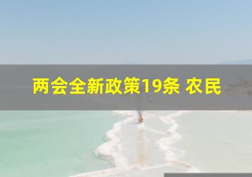 两会全新政策19条 农民